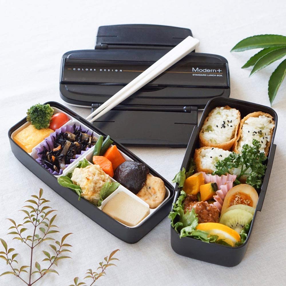 Japanese Compartmental 2-Tier Bento Lunch Box w/ Chopsticks