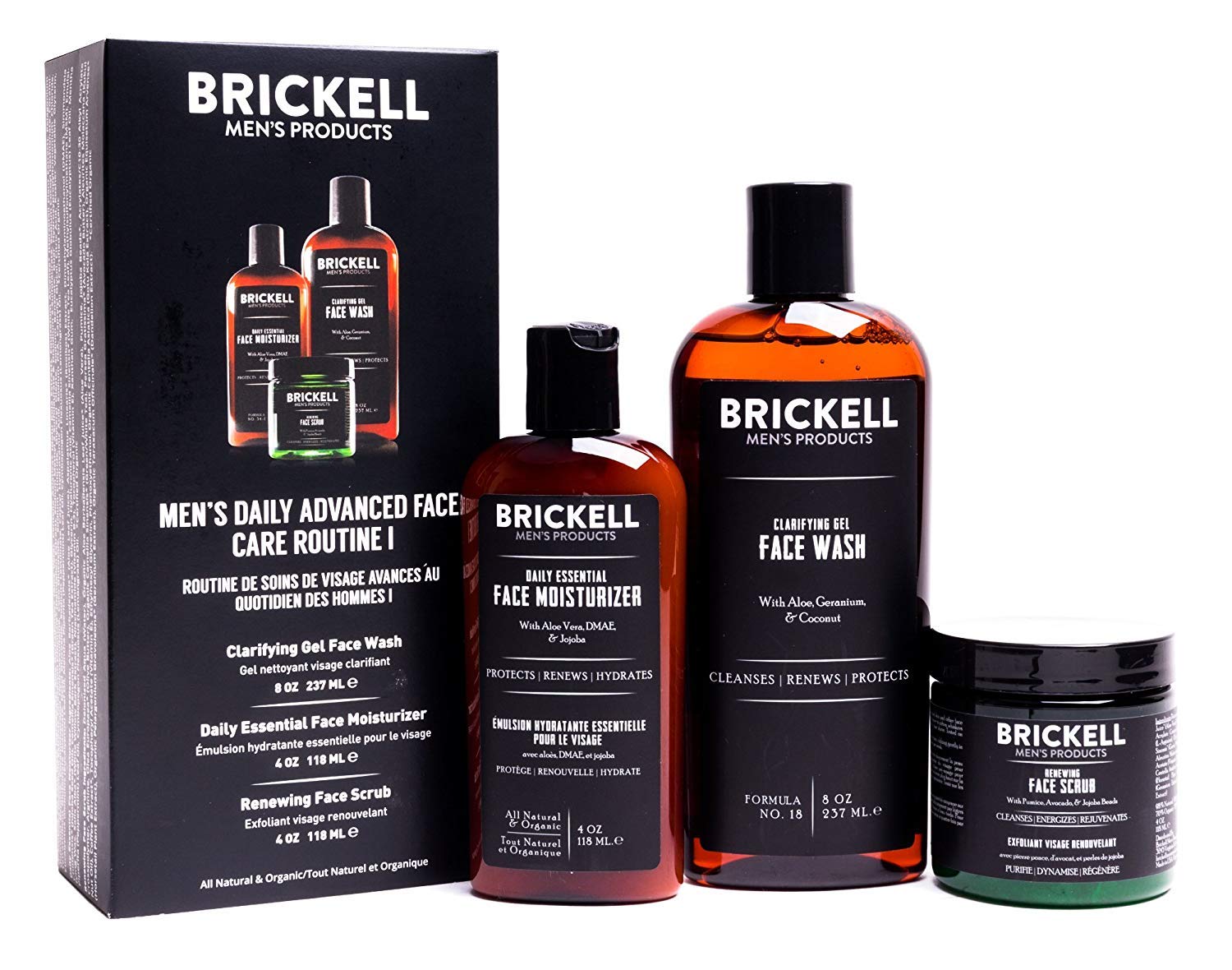 Brickell Men's Daily Unscented Advanced Face Care Routine