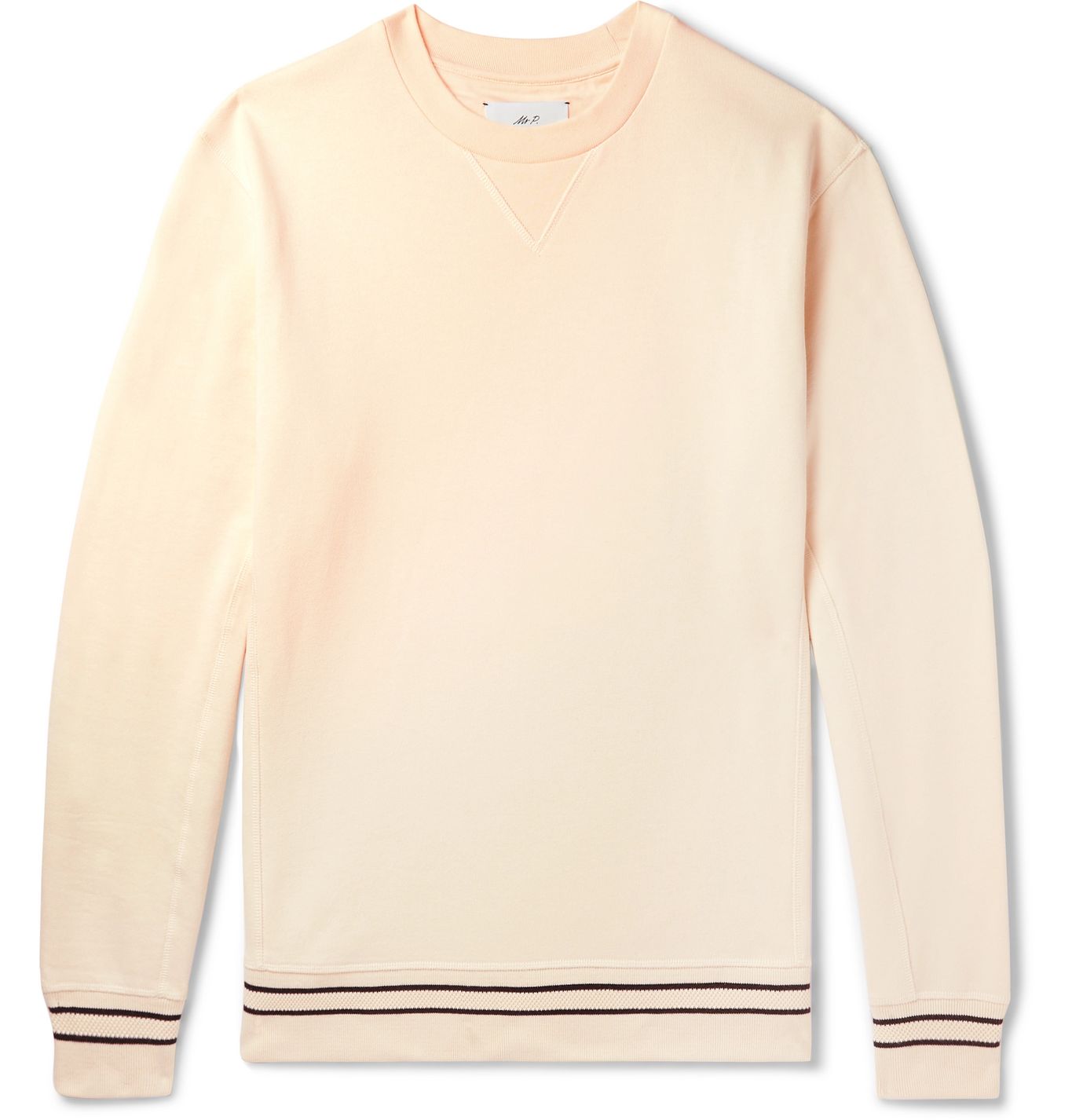 Contrast-Tipped Loopback Cotton-Jersey Sweatshirt