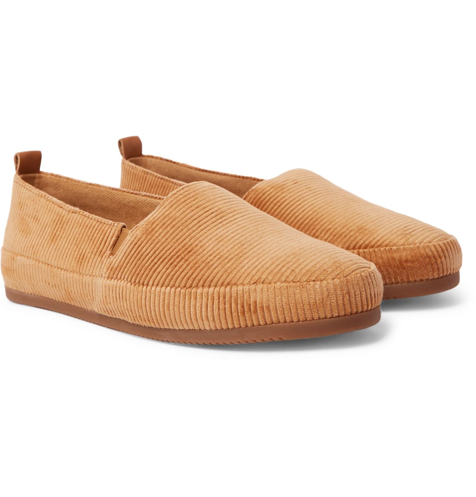 Mulo Brown Shearling-Lined Corduroy Slippers