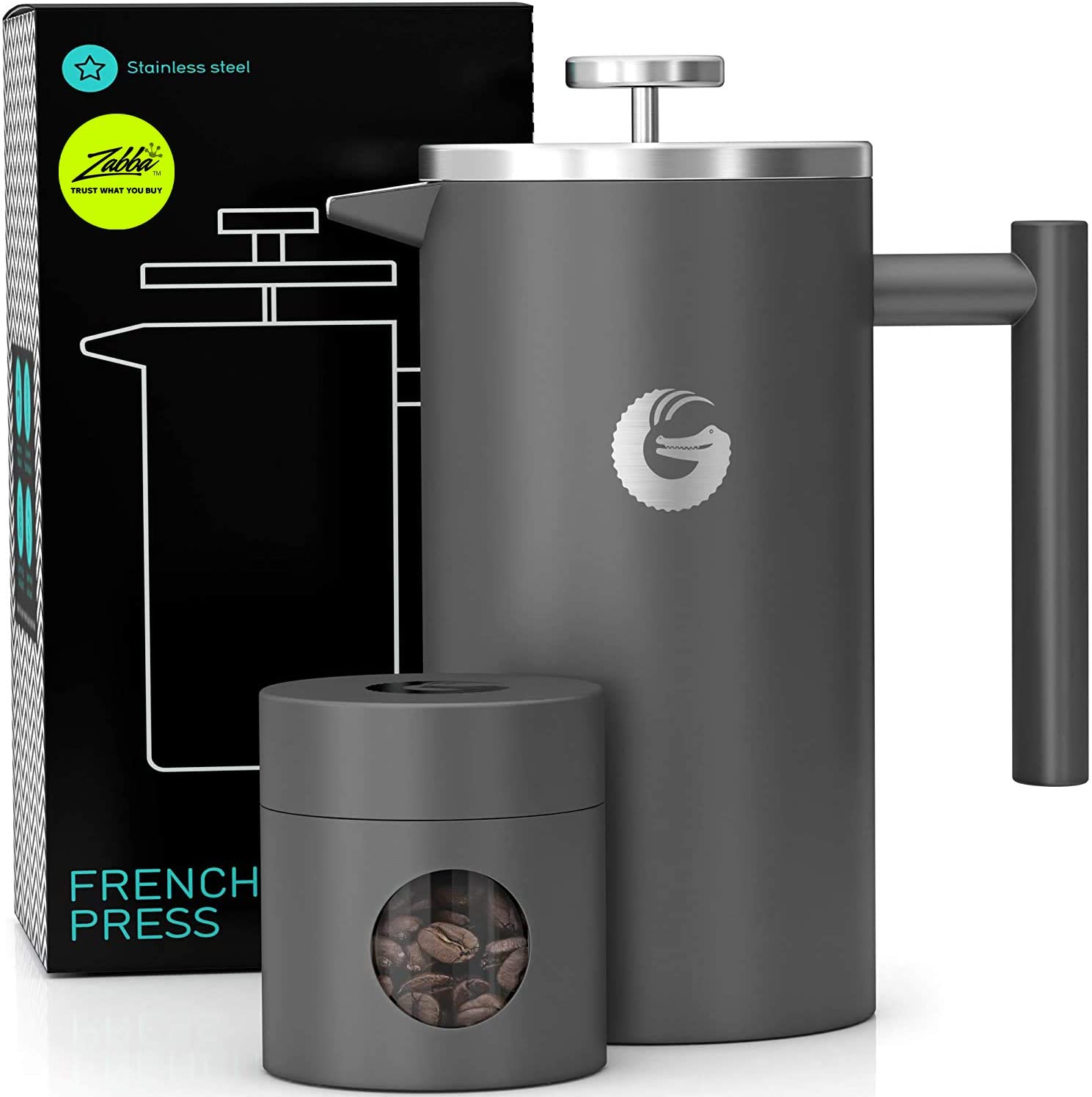 Coffee Gator French Press Coffee Maker with Travel Canister (Insulated)