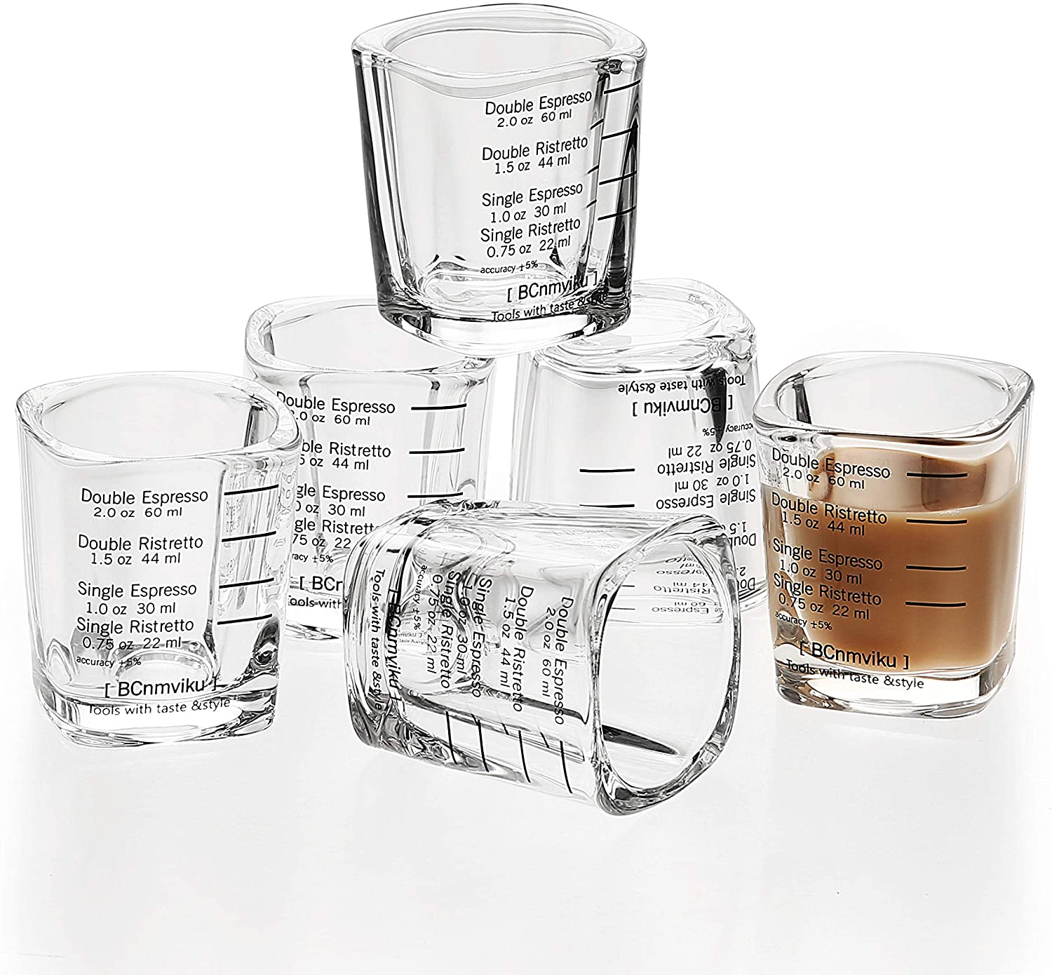 Barista Espresso Shot Glasses- Measuring Cup (2 Pack)