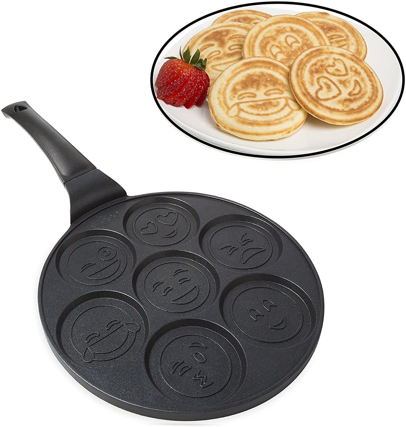 Emoji Smiley Face Pancake Non-Stick Pan (7 Unique Faces)