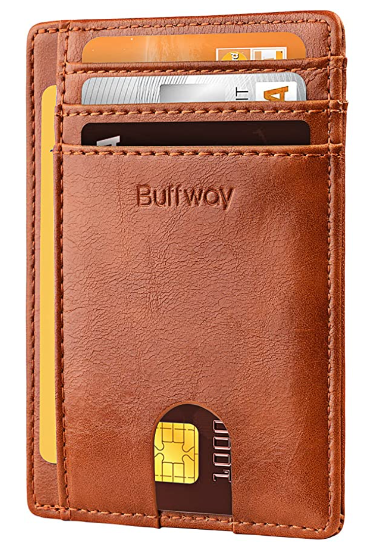 Buffway Slim Front Pocket Leather Wallet